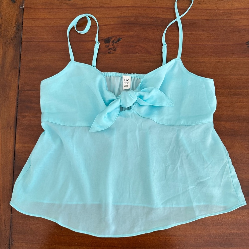 BP light blue Sleeveless Camisole with Tie Front